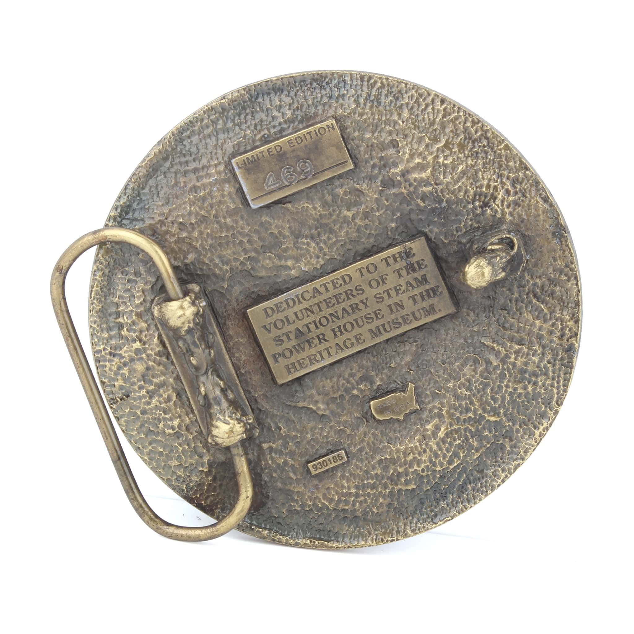 Vintage 1993 Old Threshers Reunion Steam Powerhouse Brass LE Belt Buckle - Image 2