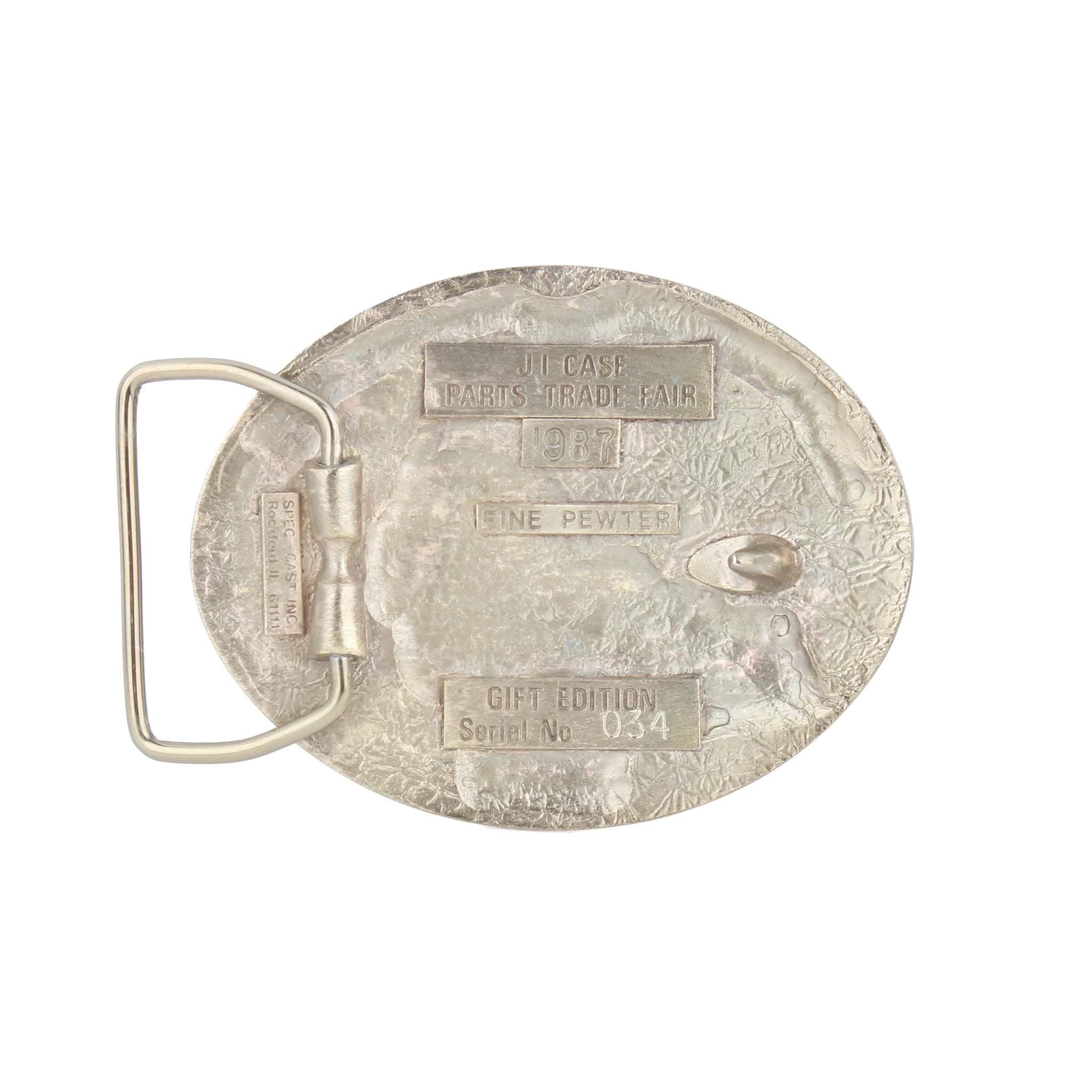 Vintage Case 580E Backhoe 1987 Parts Trade Fair Pewter Belt Buckle by SpecCast - Image 2