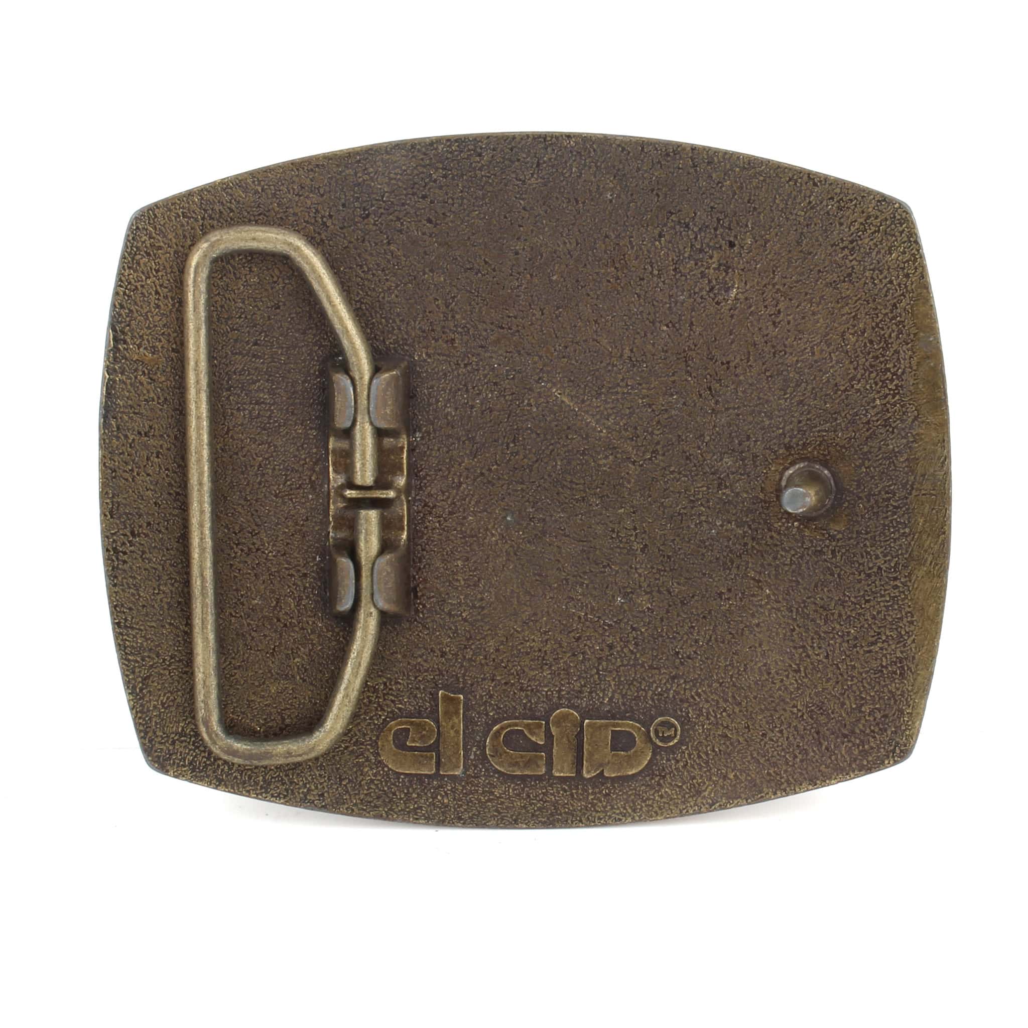 Vintage Clark First Choice in 5 Speed Transmissions Leather & Brass Belt Buckle by El Cid - Image 2