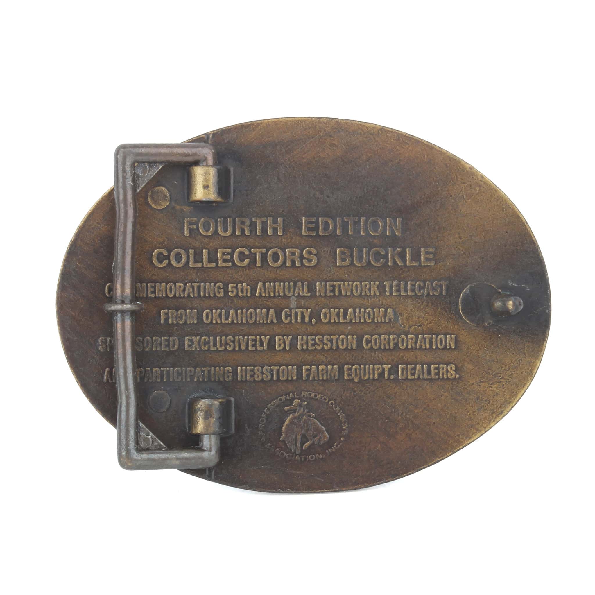 Vintage Hesston National Rodeo Finals 1978 Brass Belt Buckle - Image 2