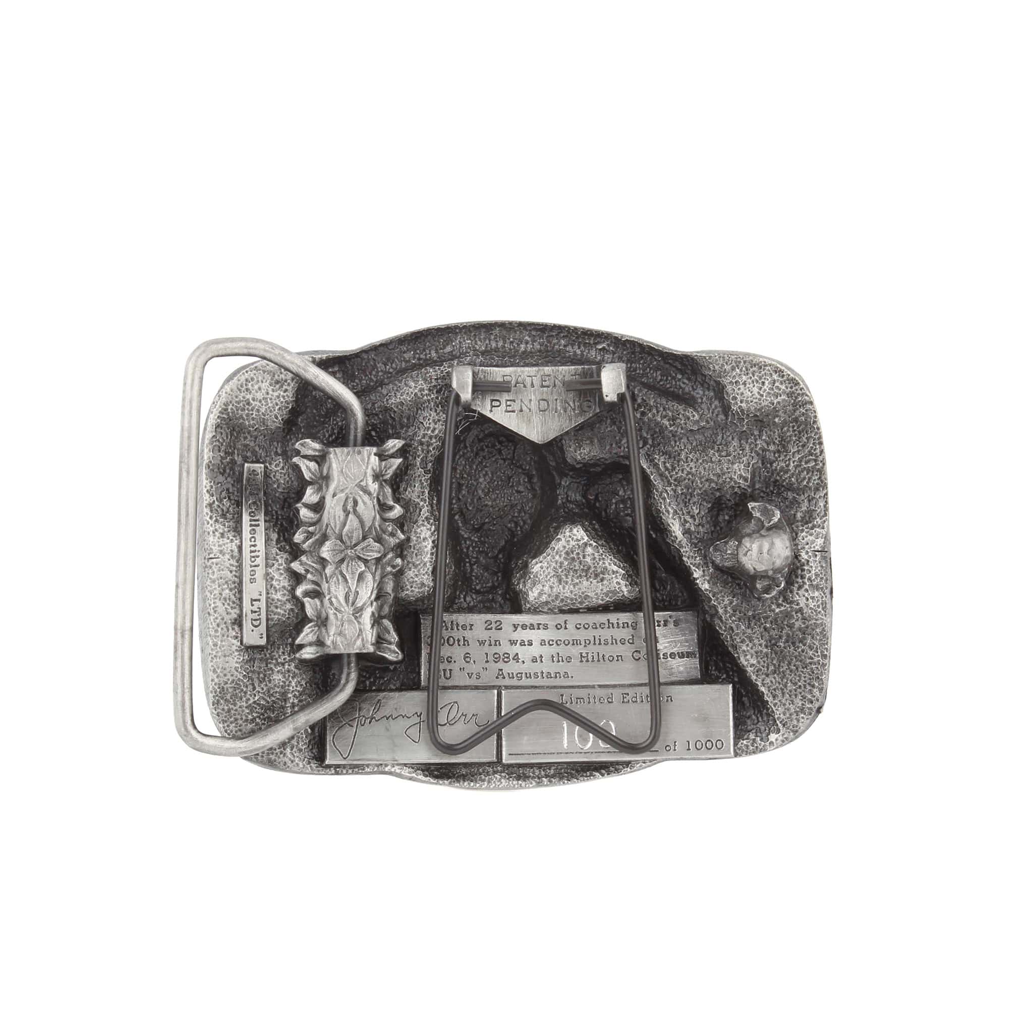 Vintage Johnny Orr Iowa State 300th Win Pewter Limited Edition Belt Buckle - Image 2