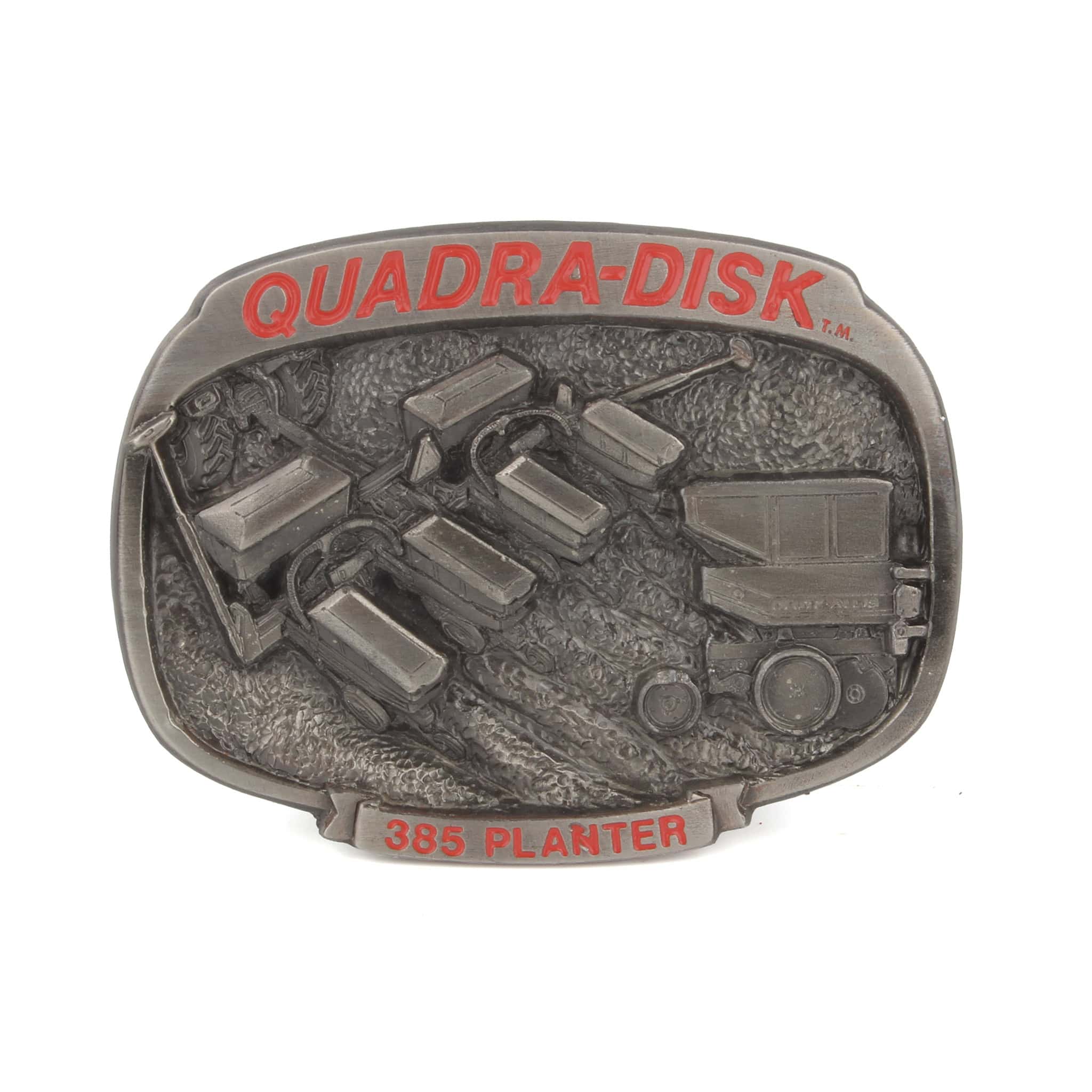 Vintage Pewter Deutz Allis Quadra Disk 385 Planter Belt Buckle, Limited Edition