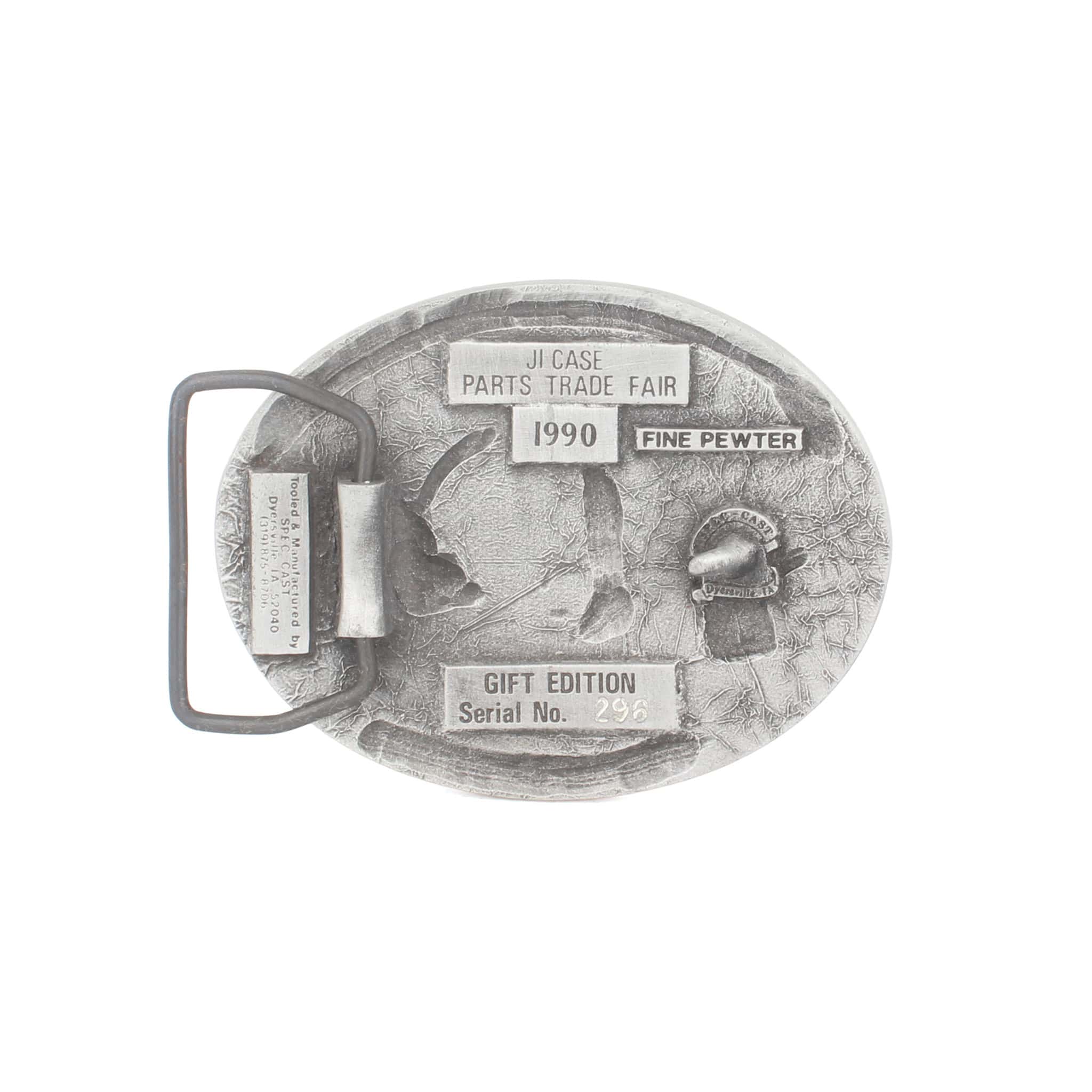 Vintage Pewter Oval Belt Buckle with Case Excavator, 1990 Parts Trade Fair by SpecCast - Image 2