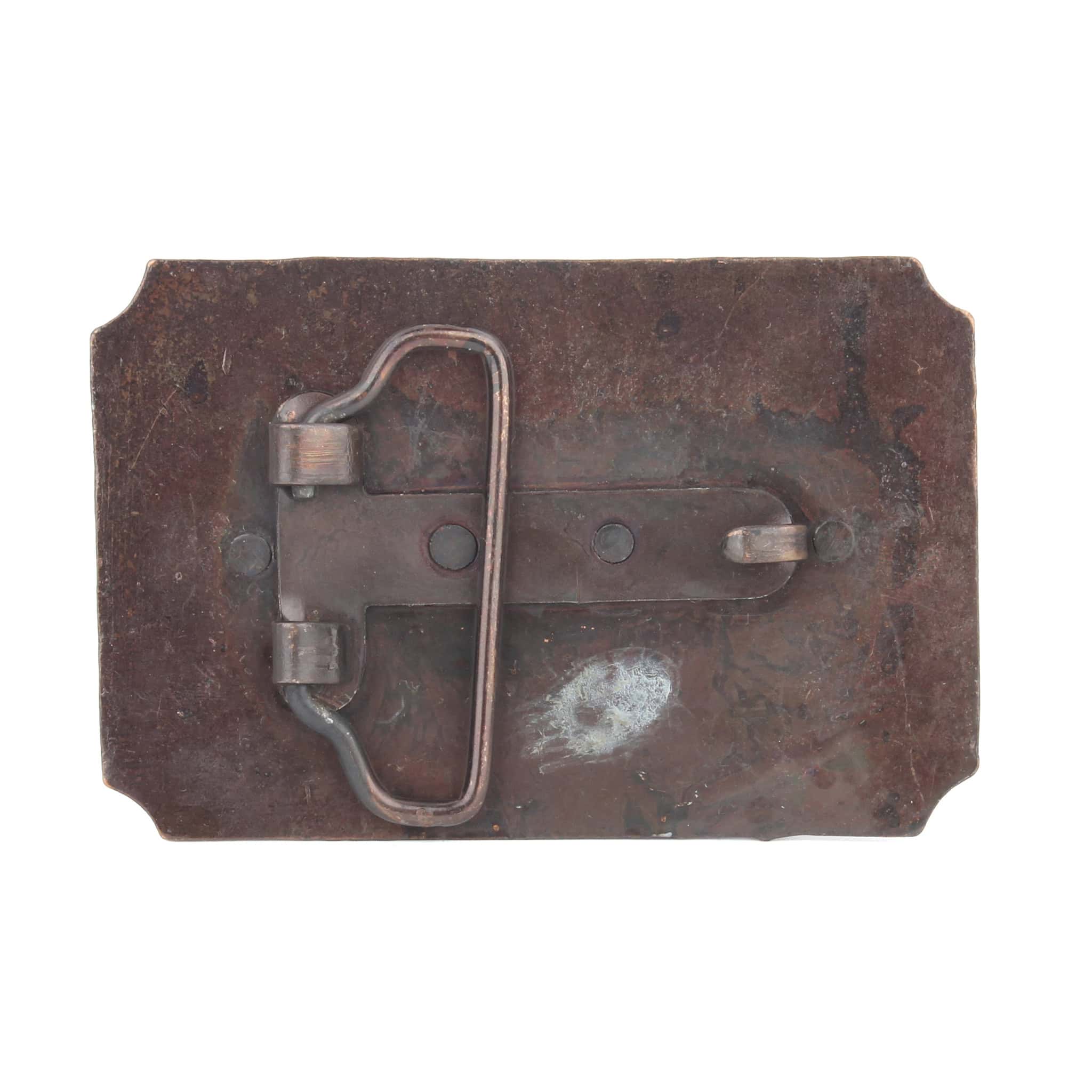 Vintage Pony Express US Mail Copper Tone Belt Buckle - Image 2