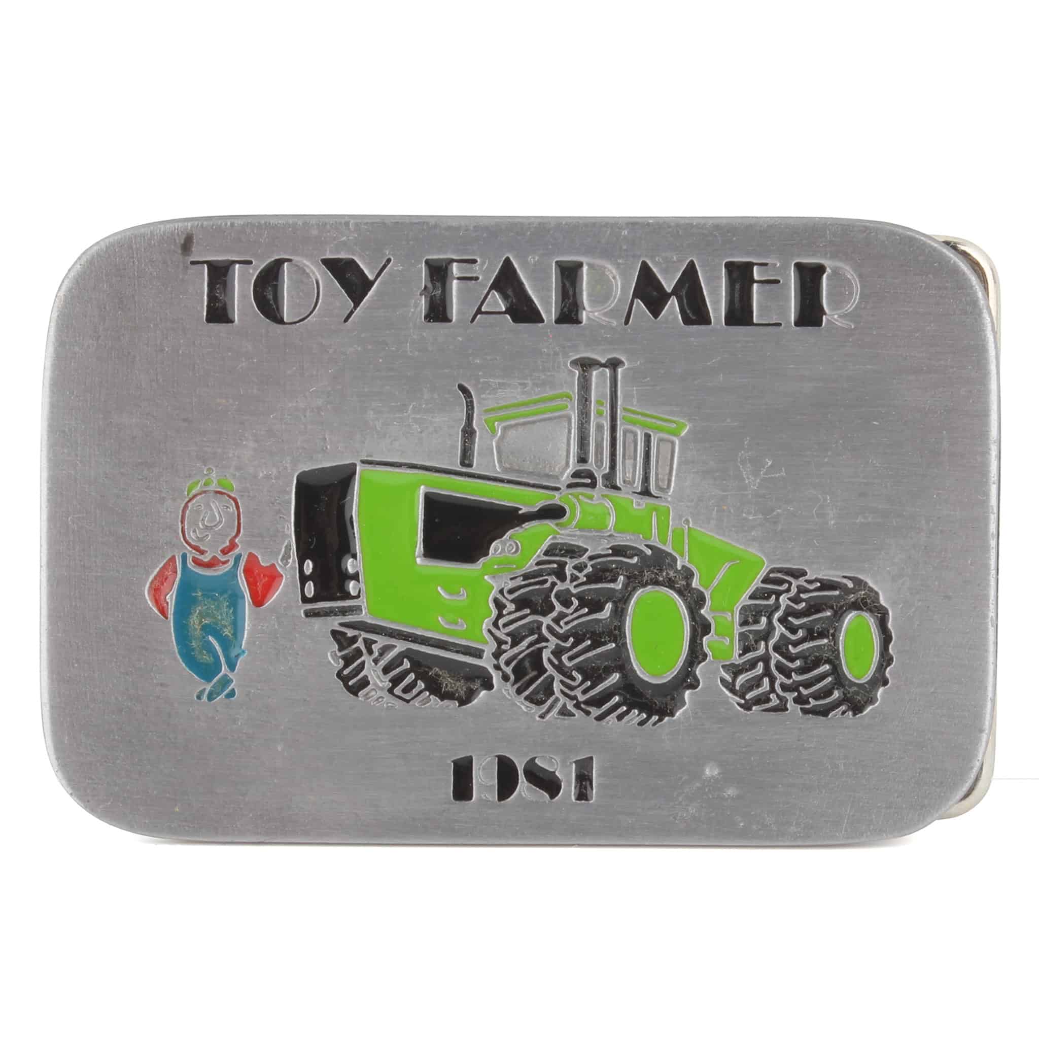 Vintage Steiger Tractor Toy Farmer Zeke 1981 Belt Buckle