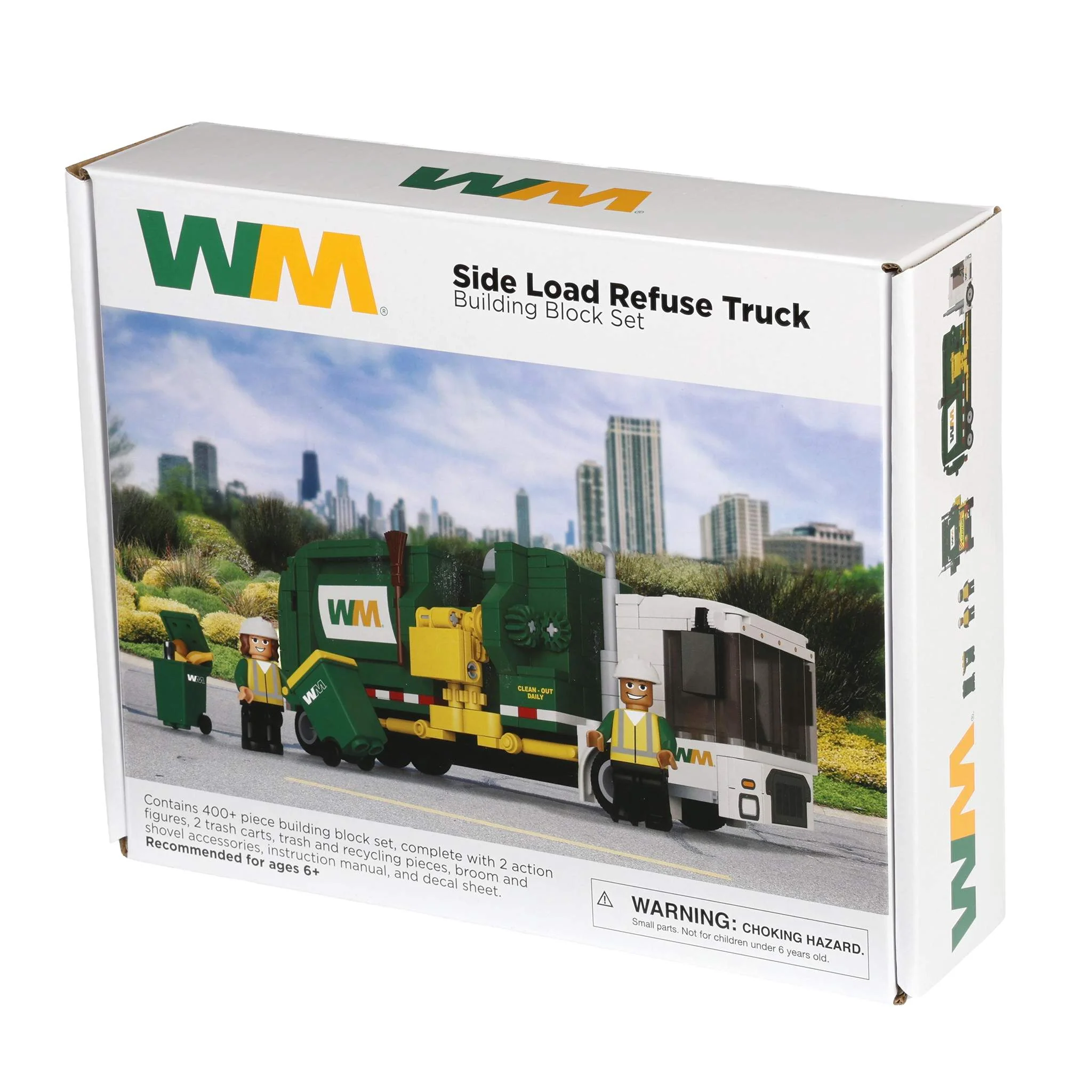 Waste Management Side-Load Garbage Truck Building Block Set by First Gear, 402+ Pieces - Image 2