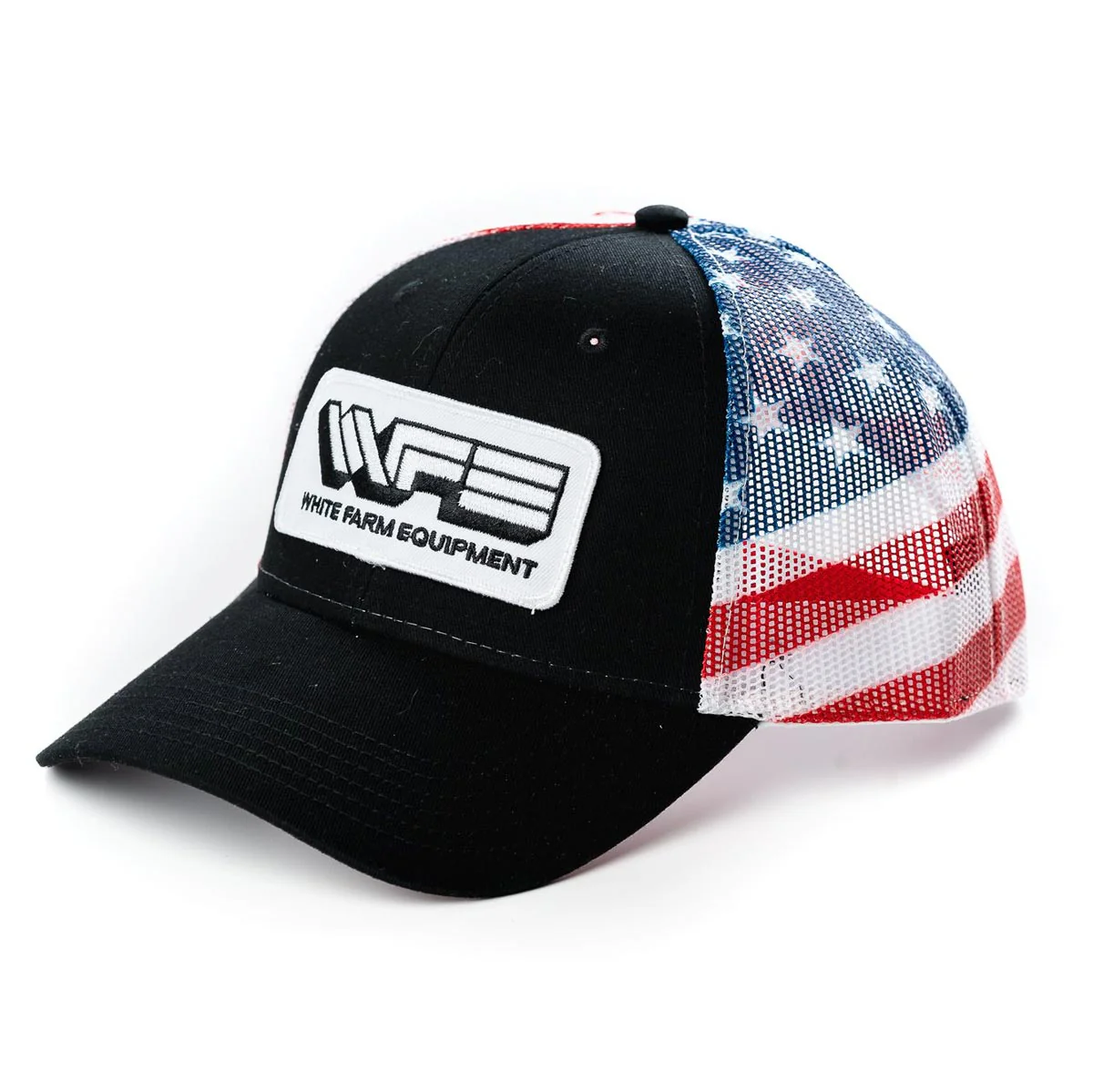 White Farm Equipment Patriotic Mesh Back Logo Cap