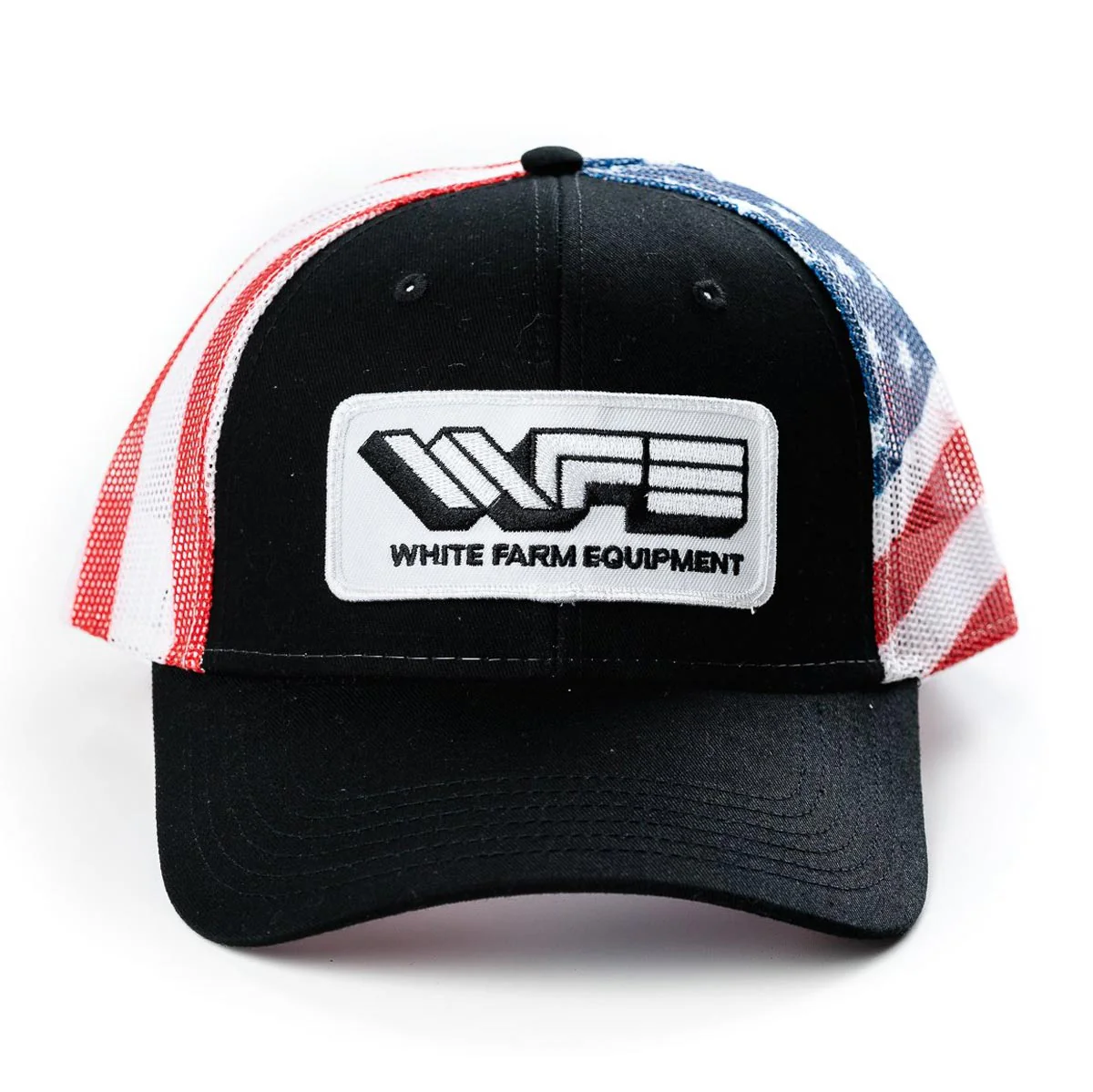White Farm Equipment Patriotic Mesh Back Logo Cap - Image 2
