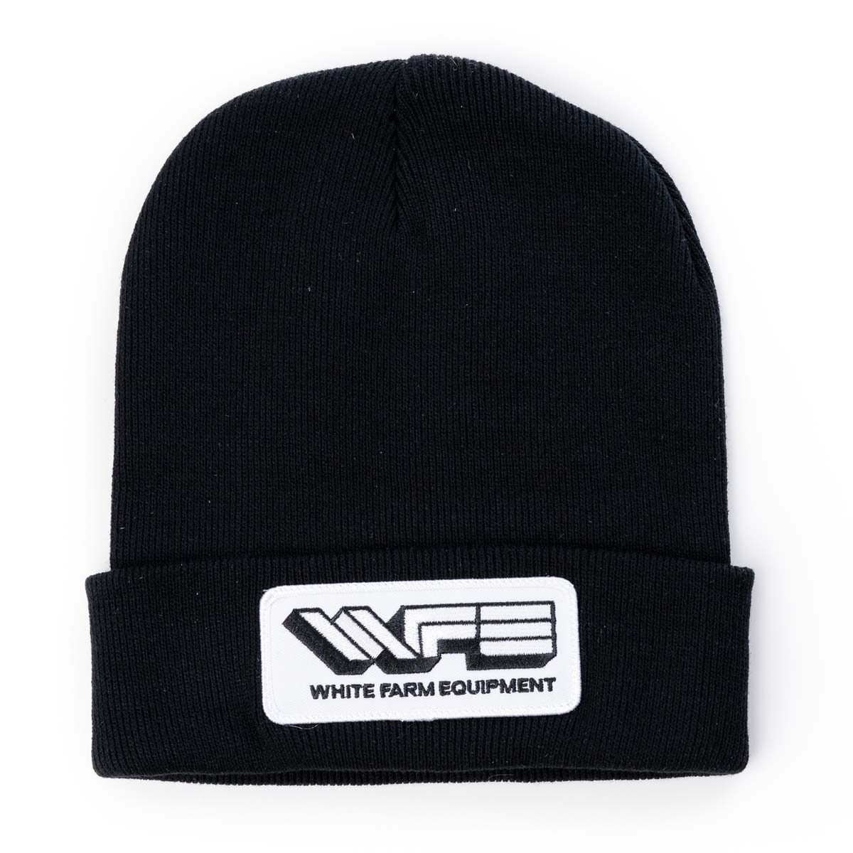 White Farm Equipment Logo Knit Beanie Hat