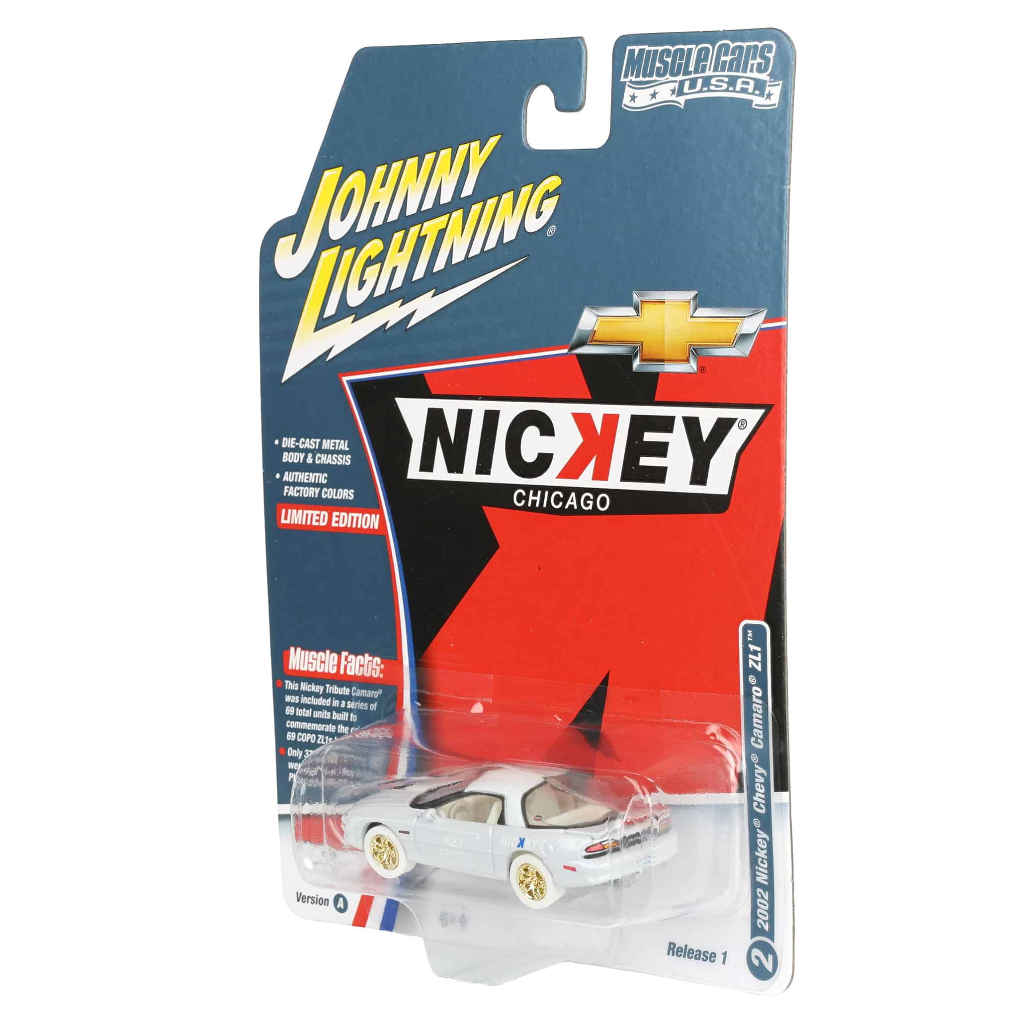 White Lightning Chase Unit ~ 1/64 Nickey 2002 Chevrolet Camaro ZL1, Johnny Lightning Muscle Car Series - Image 3