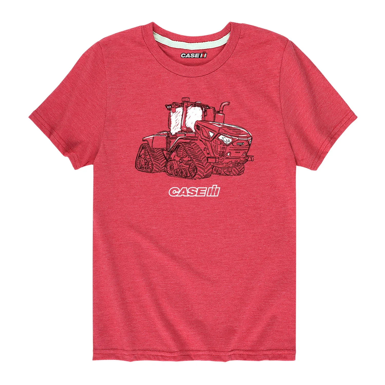 Youth Case IH Steiger Drawing Heather Red Short Sleeve T-Shirt