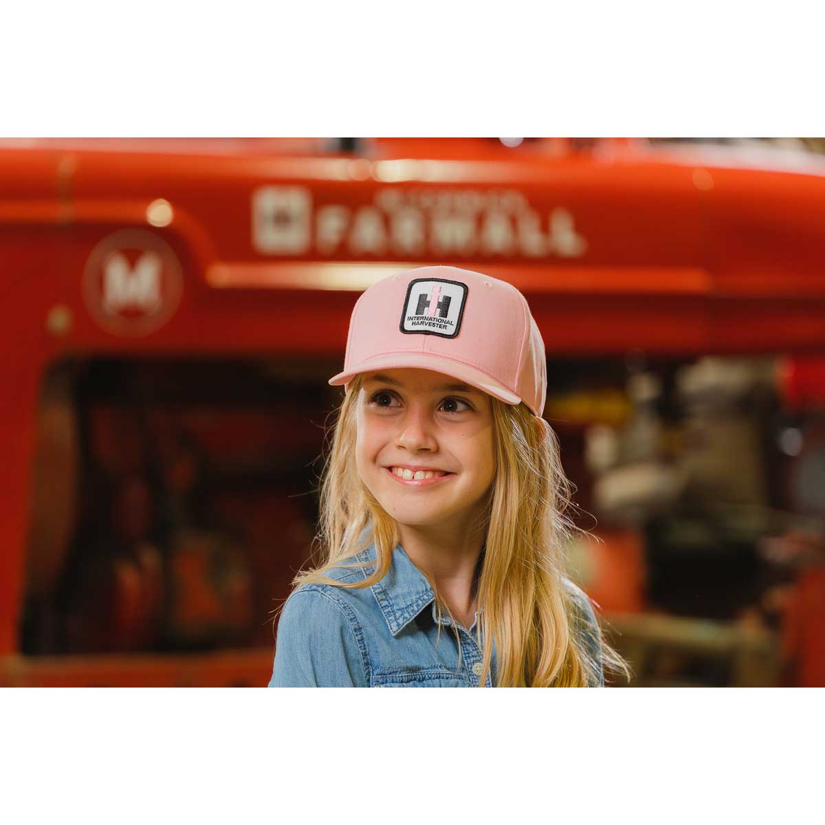 Youth IH Stitched Logo Solid Pink Hat - Image 3