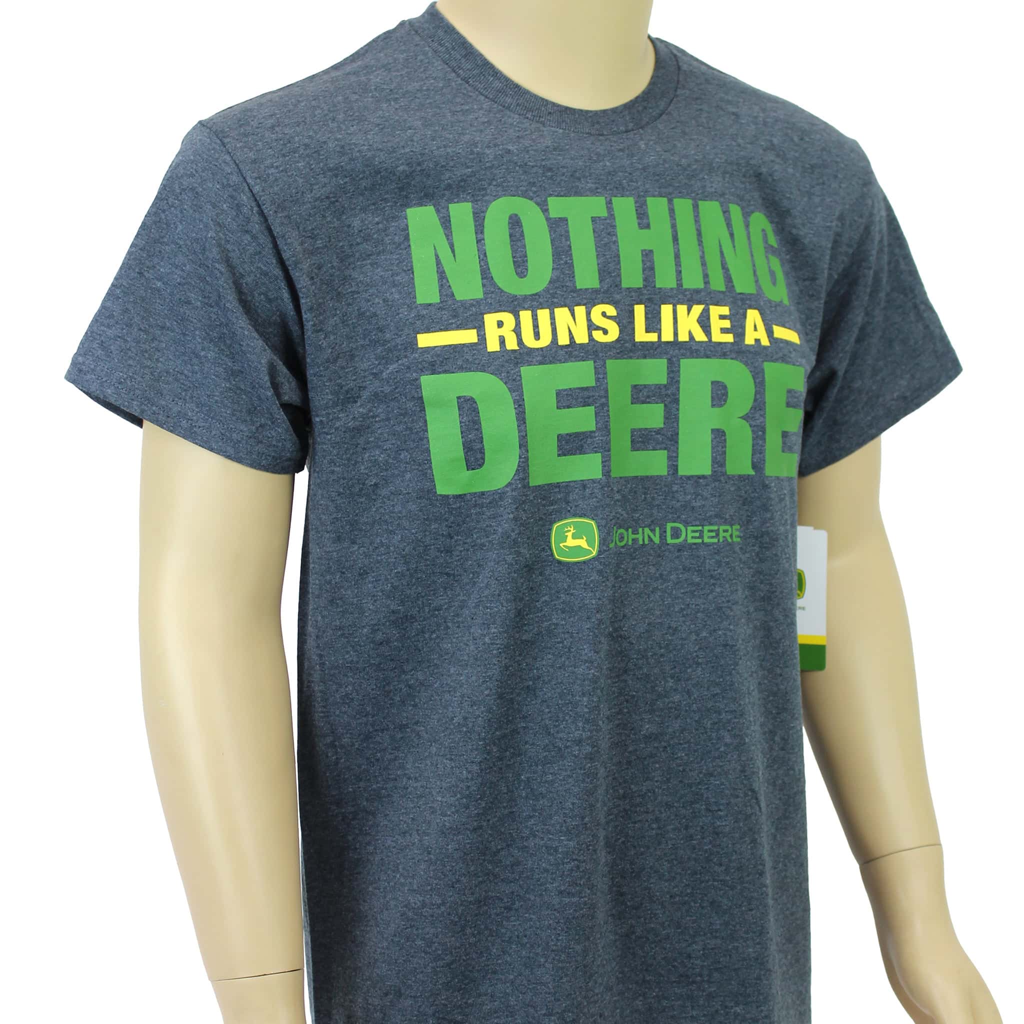 Adult John Deere Nothing Runs Like A Deere Black Heather Short Sleeve T-Shirt - Image 3